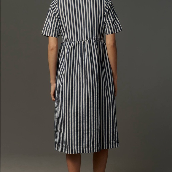 ALIGNE for Anthropolgie Gabriella Short-Sleeve Denim Midi Dress - Picture 4 of 14